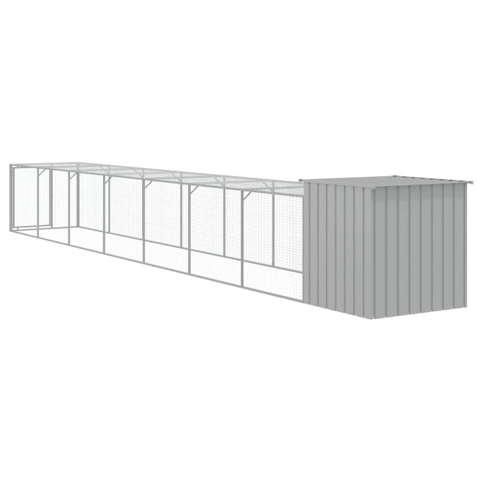 Coteț pui cu incintă gri deschis 110x813x110 cm oțel galvanizat - WALTI WALTI