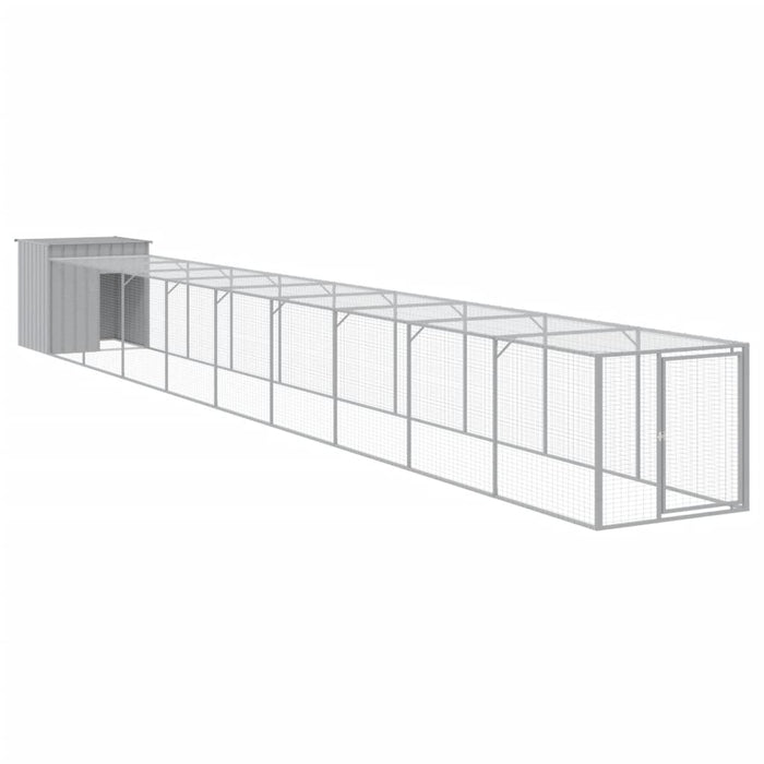 Coteț pui cu incintă gri deschis 110x1017x110cm oțel galvanizat - WALTI WALTI