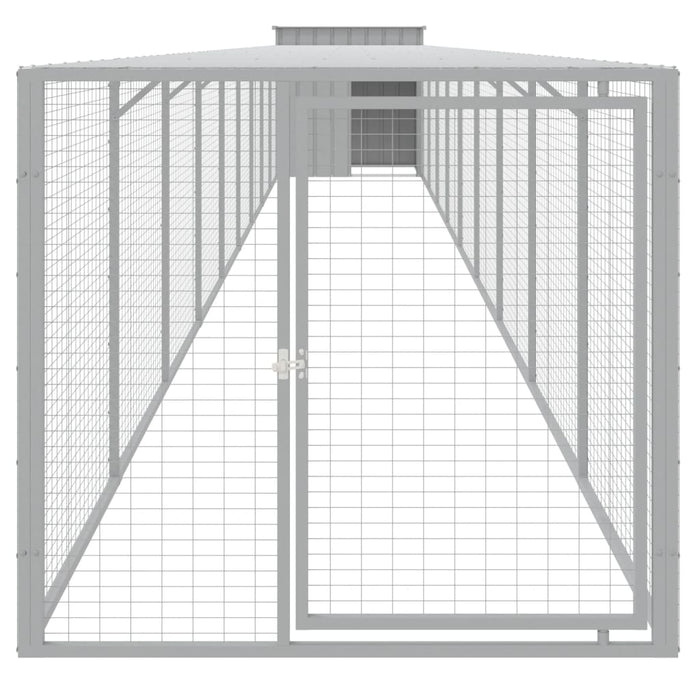 Coteț pui cu incintă gri deschis 110x1017x110cm oțel galvanizat - WALTI WALTI