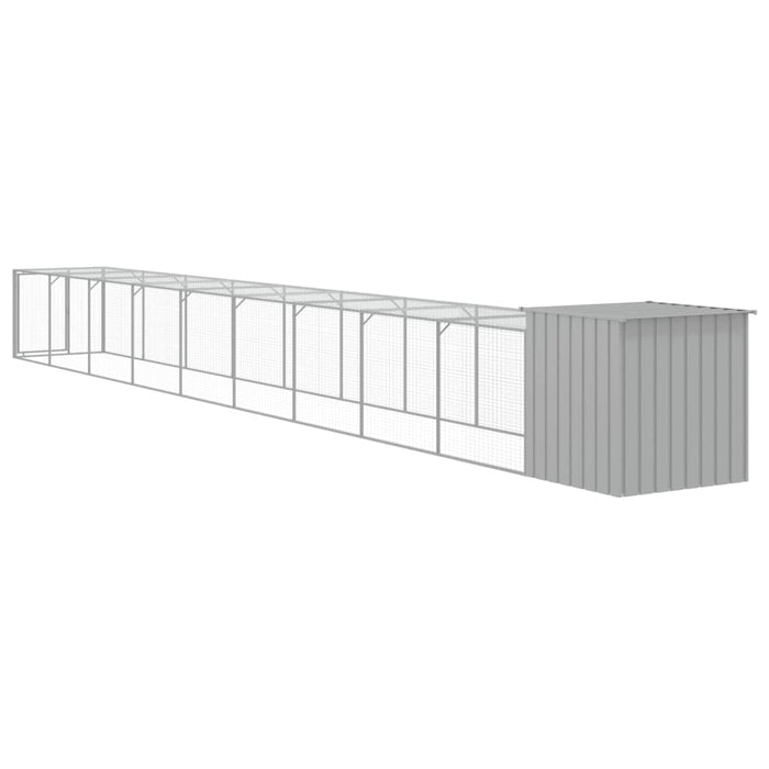 Coteț pui cu incintă gri deschis 110x1017x110cm oțel galvanizat - WALTI WALTI