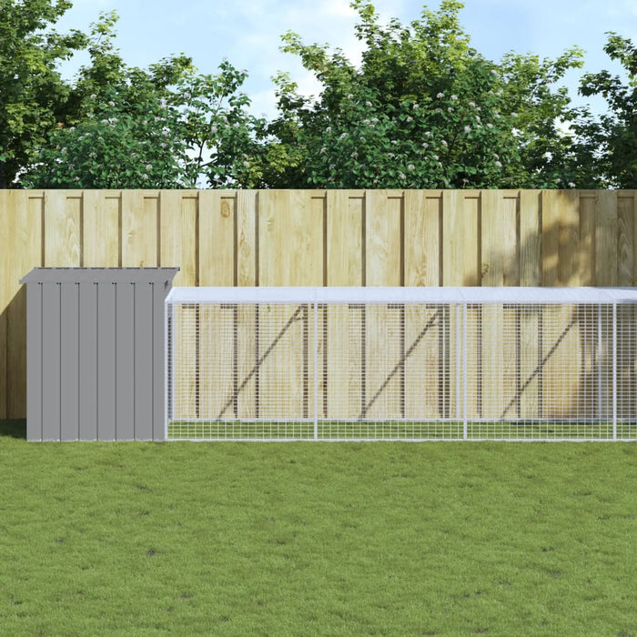 Coteț pui cu incintă gri deschis 110x1017x110cm oțel galvanizat - WALTI WALTI