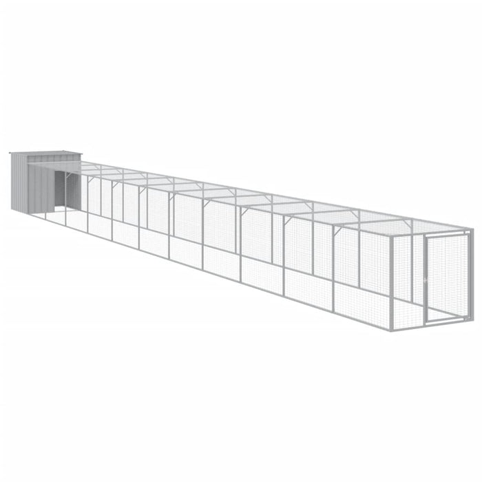 Coteț pui cu incintă gri deschis 110x1221x110cm oțel galvanizat - WALTI WALTI