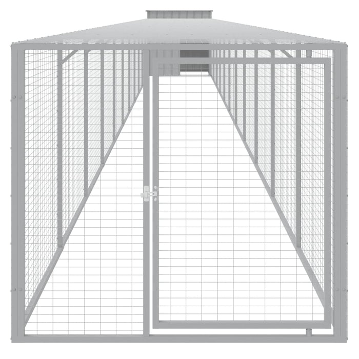 Coteț pui cu incintă gri deschis 110x1221x110cm oțel galvanizat - WALTI WALTI