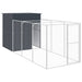 Cușcă câine cu țarc antracit 165x455x181 cm oțel galvanizat - WALTI WALTI