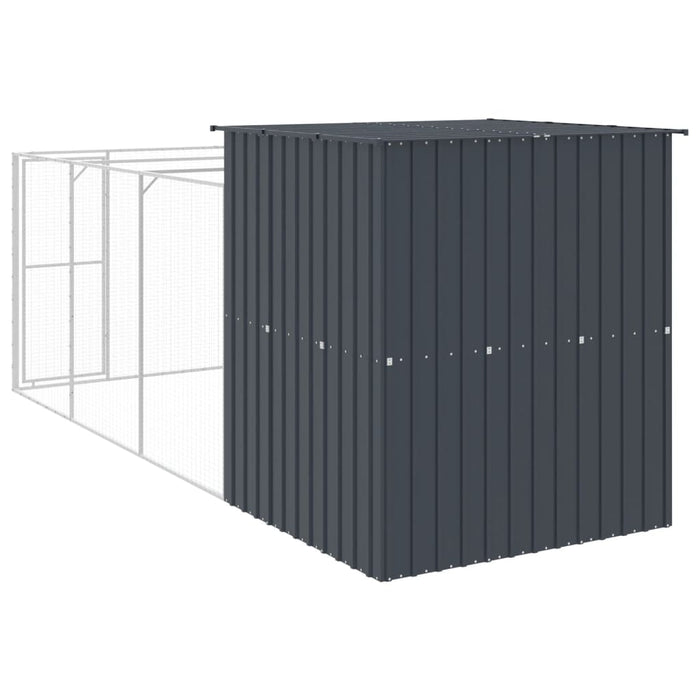 Cușcă câine cu țarc antracit 165x455x181 cm oțel galvanizat - WALTI WALTI