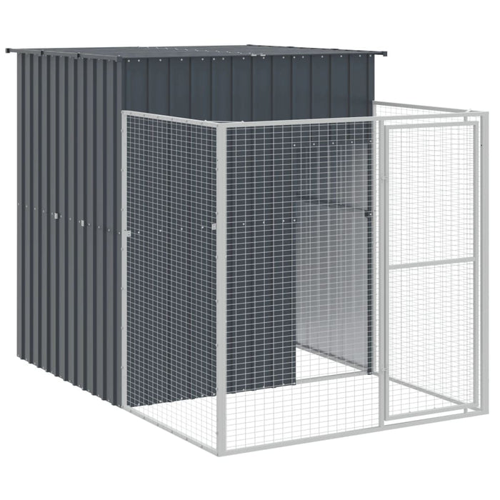 Cușcă câine cu țarc antracit 165x863x181 cm oțel galvanizat - WALTI WALTI