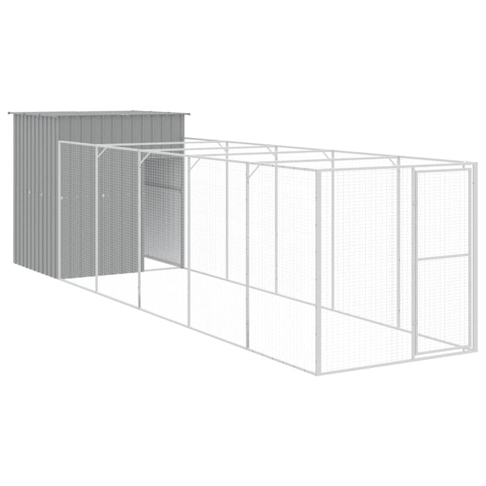 Cușcă de câine & țarc gri deschis 165x659x181cm oțel galvanizat - WALTI WALTI
