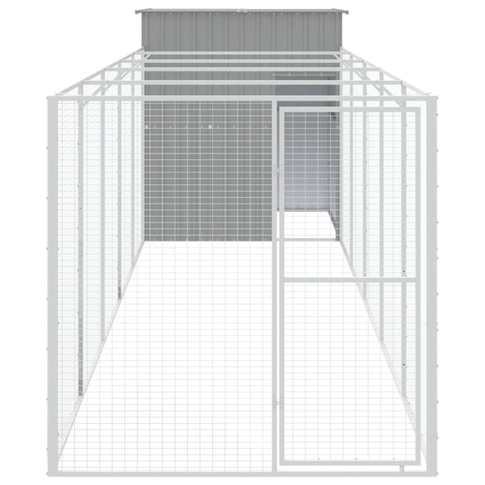 Cușcă de câine & țarc gri deschis 165x659x181cm oțel galvanizat - WALTI WALTI