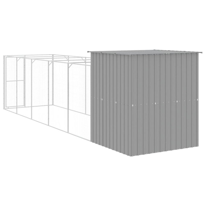 Cușcă de câine & țarc gri deschis 165x659x181cm oțel galvanizat - WALTI WALTI