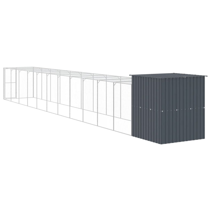 Coteț de pui cu incintă antracit 165x1271x181cm oțel galvanizat WALTI