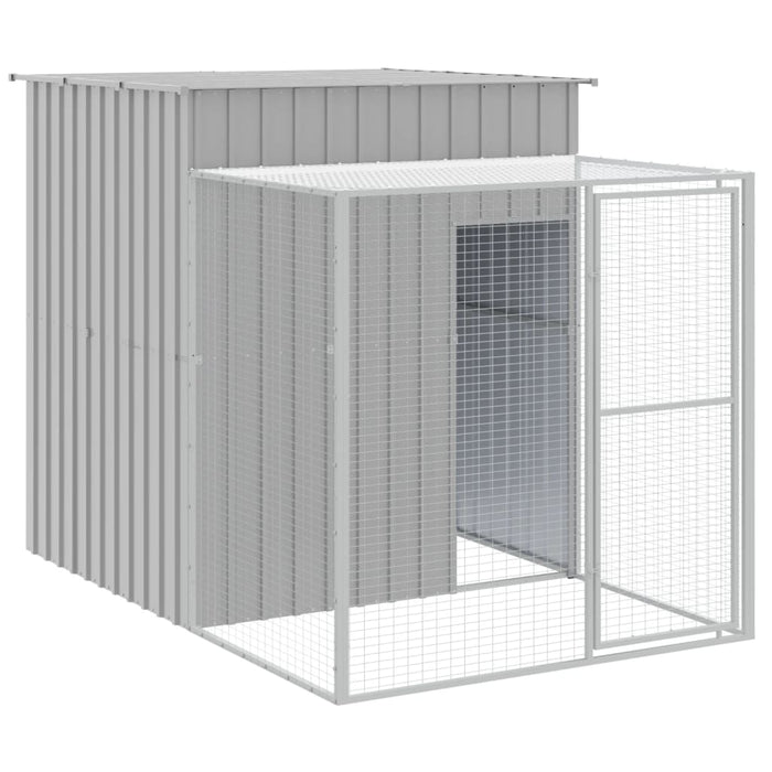 Coteț pui cu incintă gri deschis 165x1271x181cm oțel galvanizat WALTI