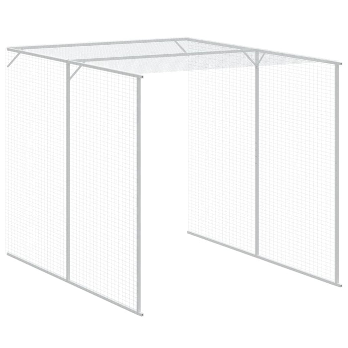 Coteț pui cu incintă gri deschis 165x1271x181cm oțel galvanizat WALTI