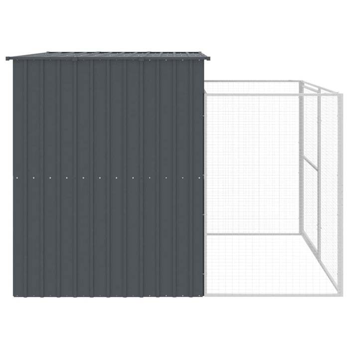 Cușcă de câine cu țarc antracit 214x253x181 cm oțel galvanizat - WALTI WALTI