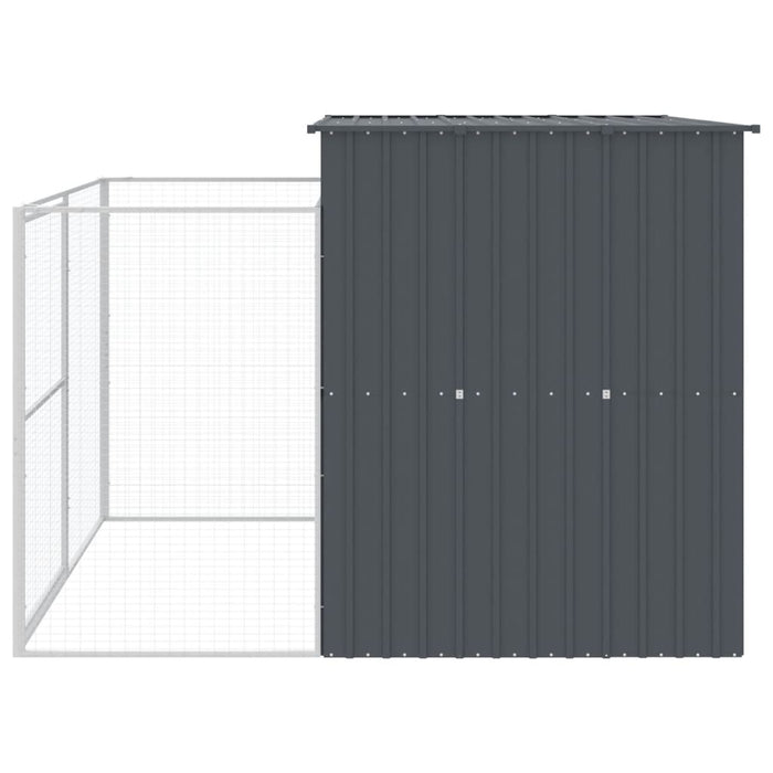 Cușcă de câine cu țarc antracit 214x253x181 cm oțel galvanizat - WALTI WALTI