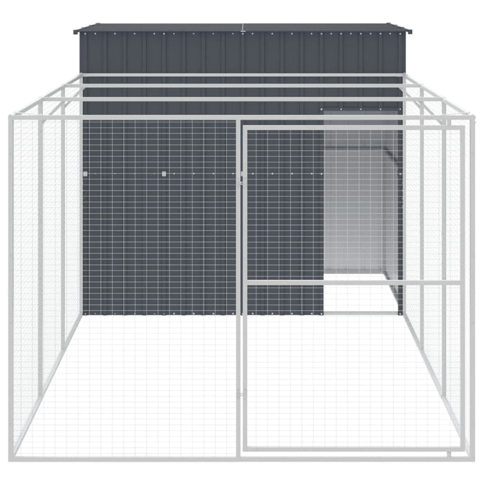 Cușcă de câine cu țarc antracit 214x457x181 cm oțel galvanizat - WALTI WALTI
