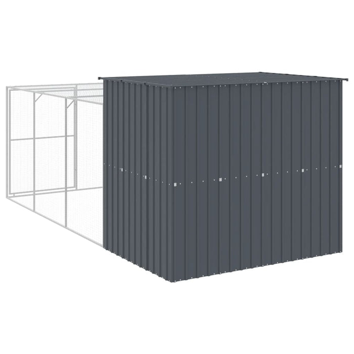 Cușcă de câine cu țarc antracit 214x457x181 cm oțel galvanizat - WALTI WALTI