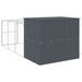Cușcă de câine cu țarc antracit 214x457x181 cm oțel galvanizat - WALTI WALTI