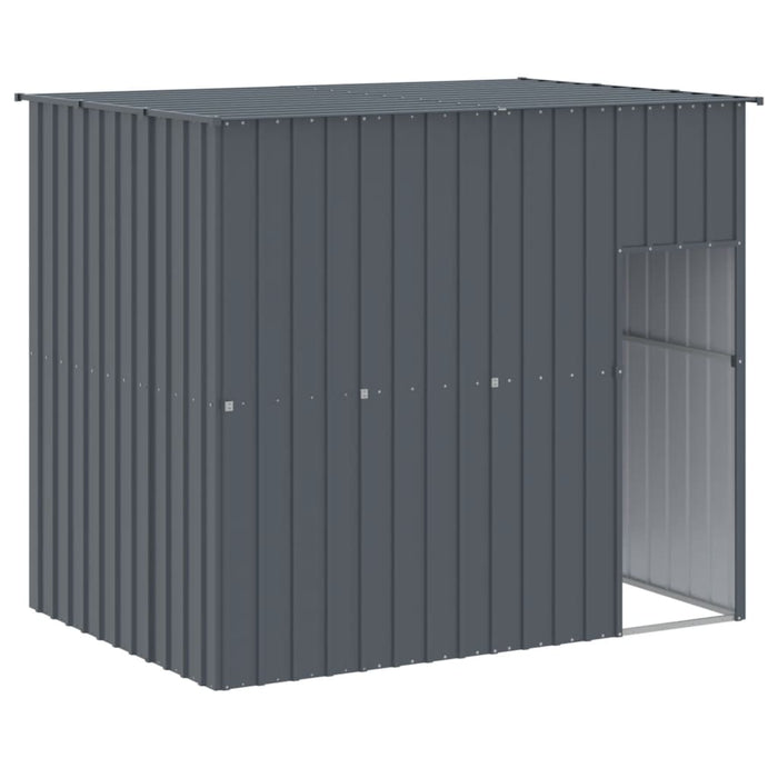 Cușcă de câine cu țarc antracit 214x457x181 cm oțel galvanizat - WALTI WALTI