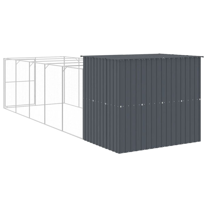 Cușcă de câine cu țarc antracit 214x661x181 cm oțel galvanizat - WALTI WALTI
