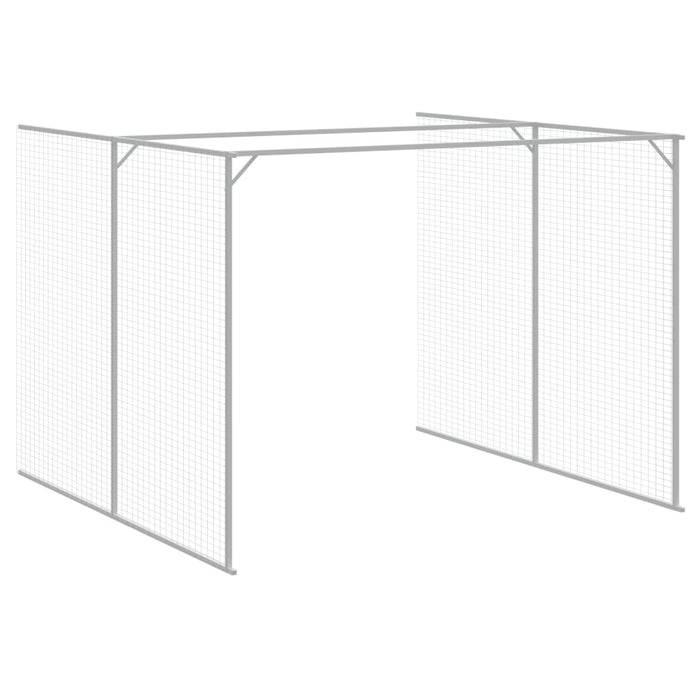 Cușcă de câine cu țarc antracit 214x661x181 cm oțel galvanizat - WALTI WALTI