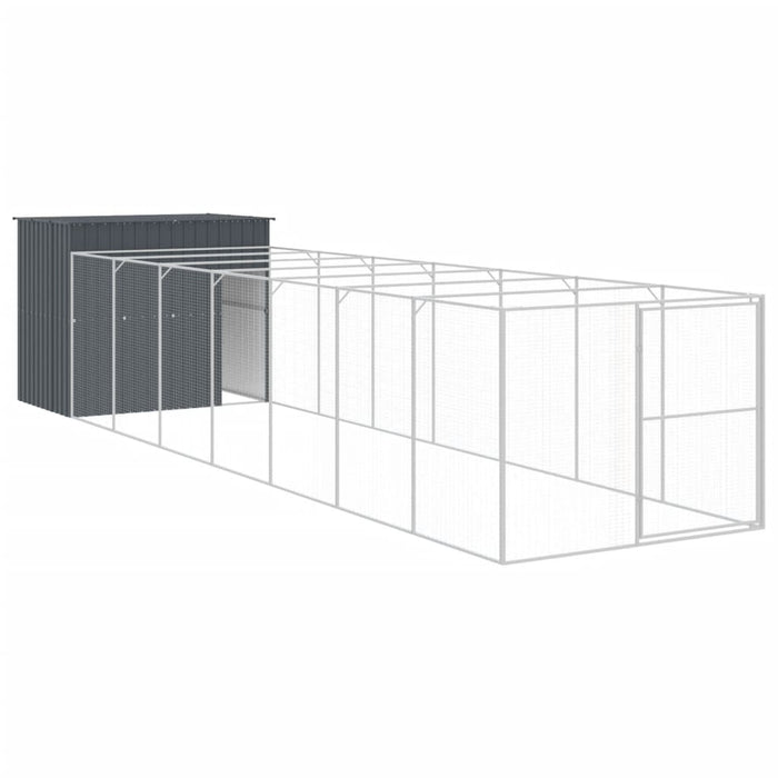 Cușcă de câine cu țarc antracit 214x865x181 cm oțel galvanizat - WALTI WALTI