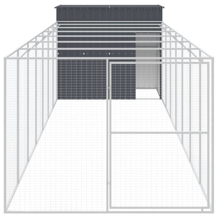 Cușcă de câine cu țarc antracit 214x865x181 cm oțel galvanizat - WALTI WALTI