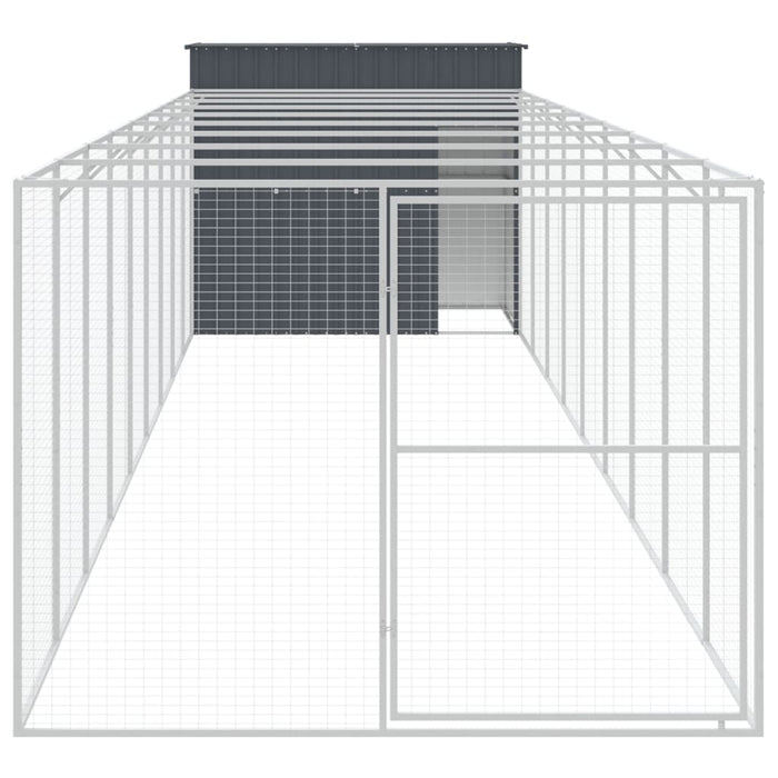 Cușcă de câine cu țarc antracit 214x1069x181 cm oțel galvanizat - WALTI WALTI