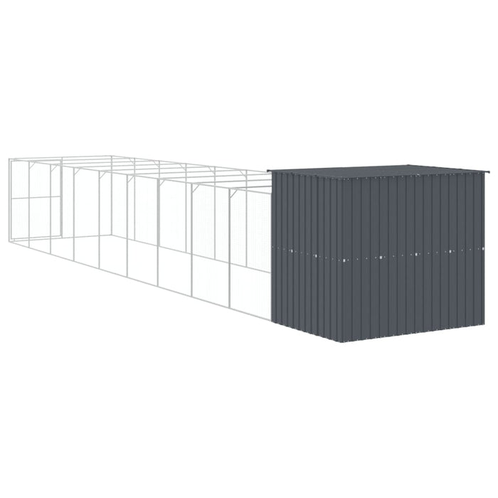Cușcă de câine cu țarc antracit 214x1069x181 cm oțel galvanizat - WALTI WALTI
