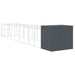Cușcă de câine cu țarc antracit 214x1069x181 cm oțel galvanizat - WALTI WALTI