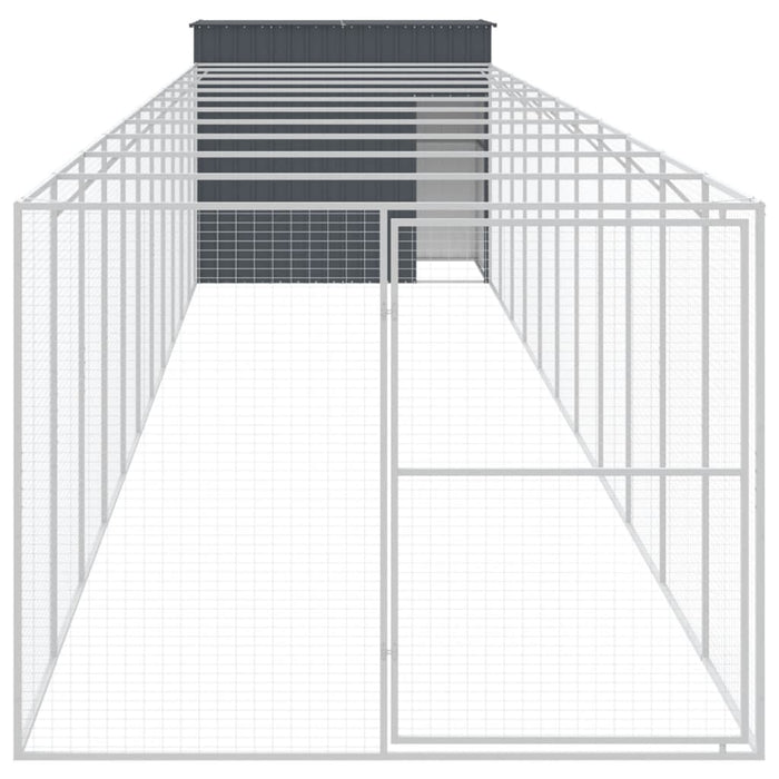 Cușcă câine cu țarc antracit 214x1273x181 cm oțel galvanizat - WALTI WALTI
