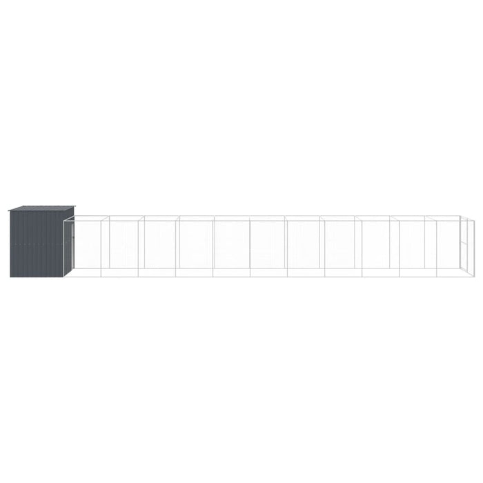 Cușcă câine cu țarc antracit 214x1273x181 cm oțel galvanizat - WALTI WALTI