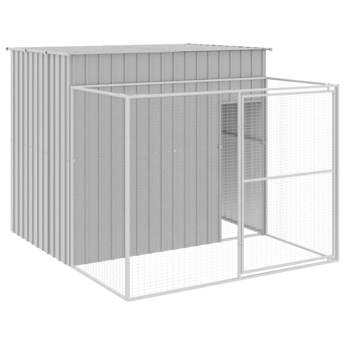 Cușcă de câine & țarc gri deschis 214x253x181cm oțel galvanizat - WALTI WALTI