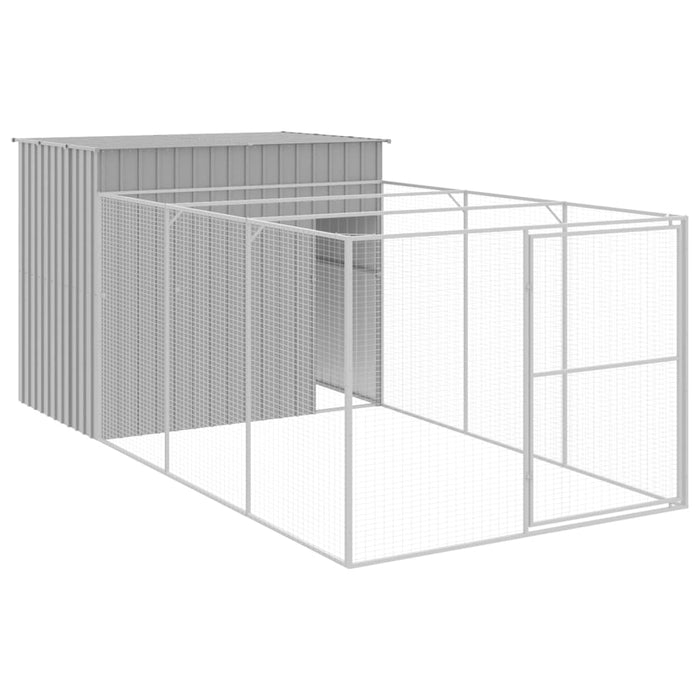 Cușcă de câine & țarc gri deschis 214x457x181cm oțel galvanizat - WALTI WALTI