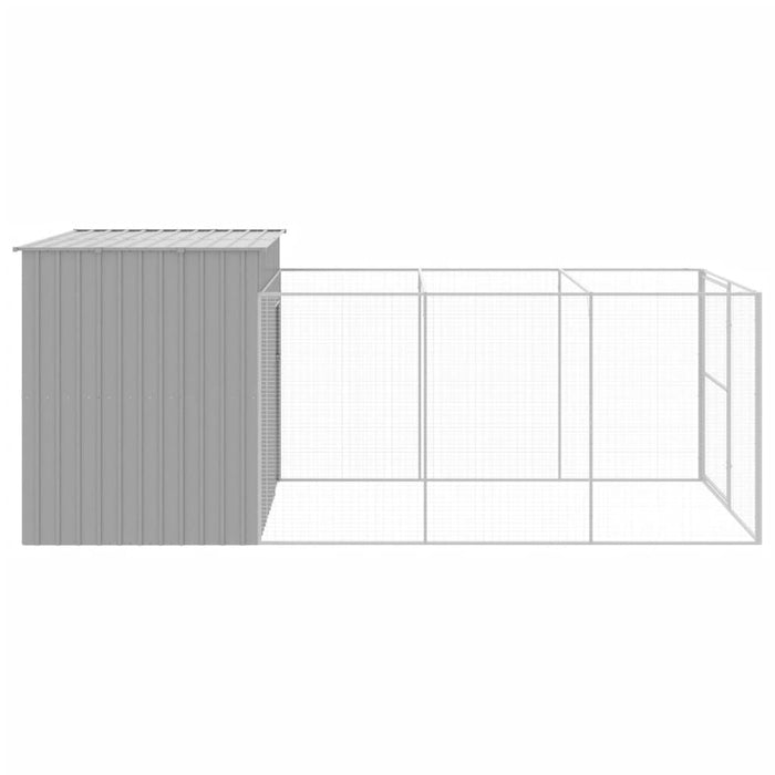 Cușcă de câine & țarc gri deschis 214x457x181cm oțel galvanizat - WALTI WALTI