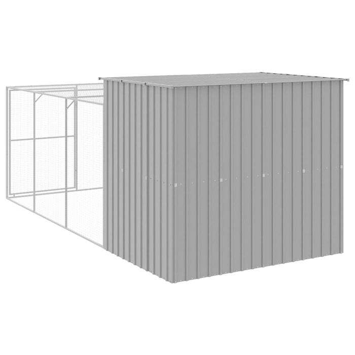 Cușcă de câine & țarc gri deschis 214x457x181cm oțel galvanizat - WALTI WALTI