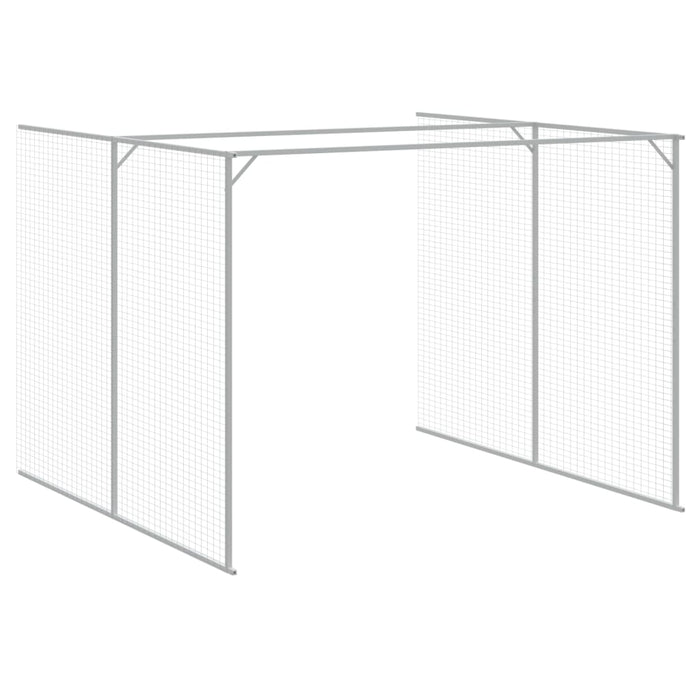 Cușcă de câine & țarc gri deschis 214x457x181cm oțel galvanizat - WALTI WALTI