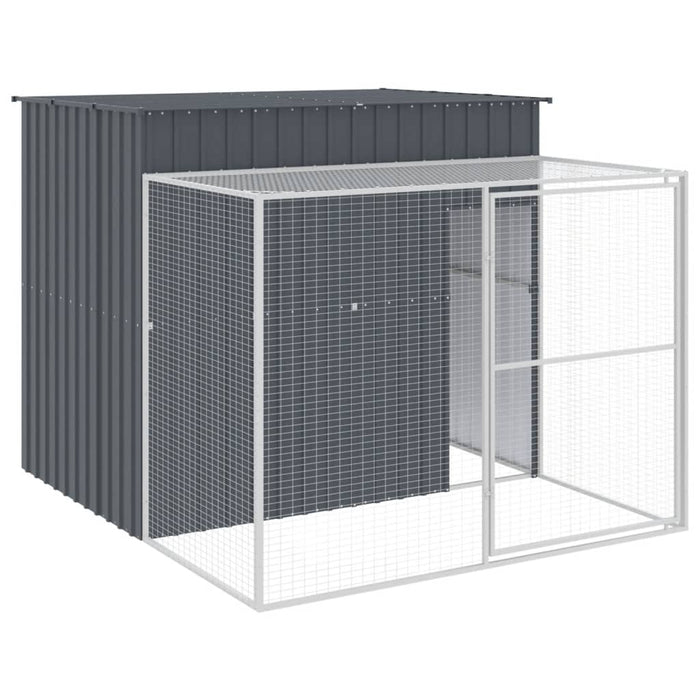 Cușcă de câine cu țarc antracit 214x253x181 cm oțel galvanizat - WALTI WALTI