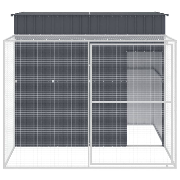 Cușcă de câine cu țarc antracit 214x253x181 cm oțel galvanizat - WALTI WALTI