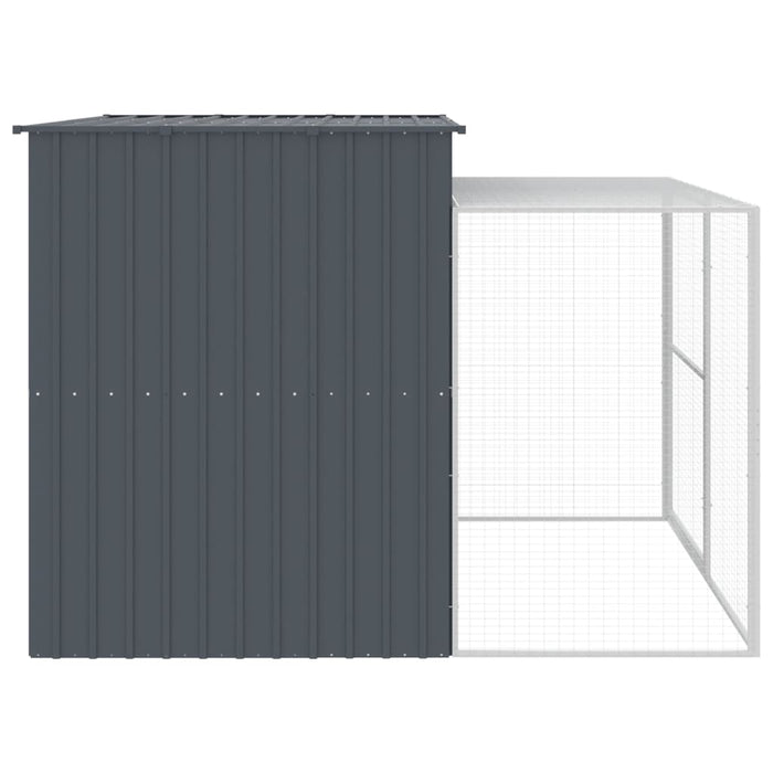 Cușcă de câine cu țarc antracit 214x253x181 cm oțel galvanizat - WALTI WALTI
