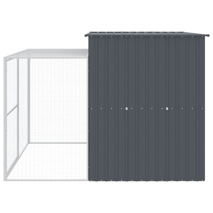Cușcă de câine cu țarc antracit 214x253x181 cm oțel galvanizat - WALTI WALTI