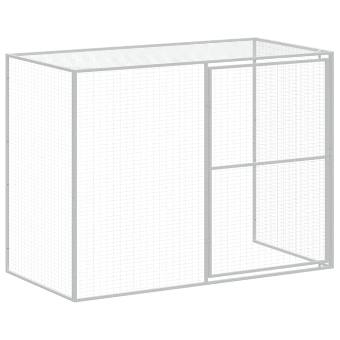 Cușcă de câine cu țarc antracit 214x253x181 cm oțel galvanizat - WALTI WALTI