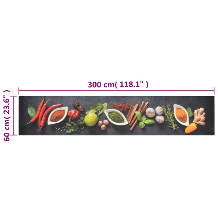 Covor de bucătărie lavabil Spices, 60x300 cm, catifea - WALTI WALTI