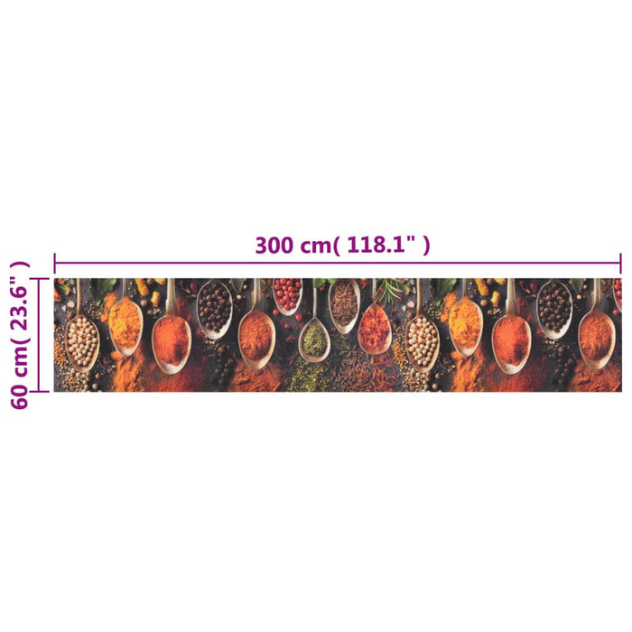Covor de bucătărie lavabil Spoon & Spices, 60x300 cm, catifea - WALTI WALTI