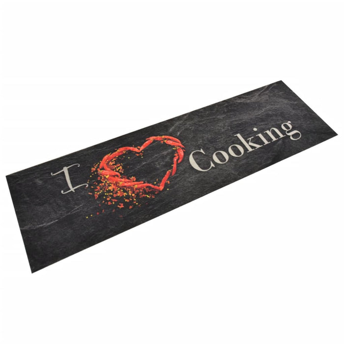 Covor de bucătărie lavabil Cooking, negru, 45x150 cm, catifea - WALTI WALTI
