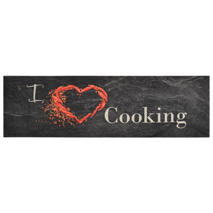 Covor de bucătărie lavabil Cooking, negru, 45x150 cm, catifea - WALTI WALTI