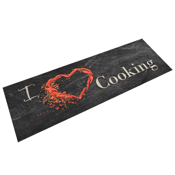 Covor de bucătărie lavabil Cooking, negru, 60x180 cm, catifea - WALTI WALTI