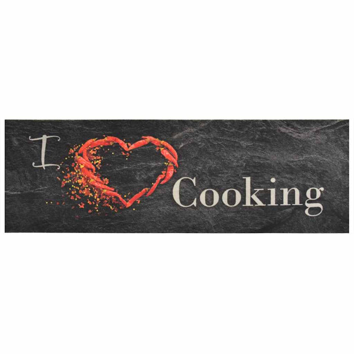 Covor de bucătărie lavabil Cooking, negru, 60x180 cm, catifea - WALTI WALTI