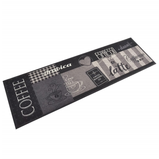 Covor de bucătărie lavabil Coffee, negru, 45x150 cm, catifea - WALTI WALTI