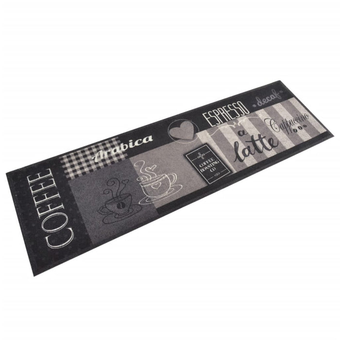 Covor de bucătărie lavabil Coffee, negru, 45x150 cm, catifea - WALTI WALTI