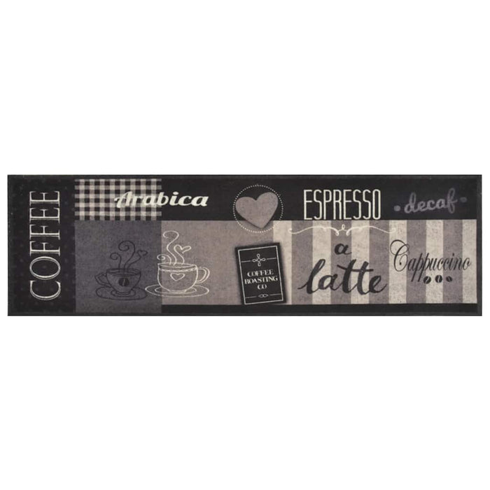 Covor de bucătărie lavabil Coffee, negru, 45x150 cm, catifea - WALTI WALTI